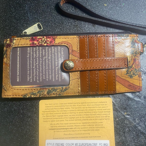 Patricia Nash beautiful bag with card wallet - Picture 9 of 11